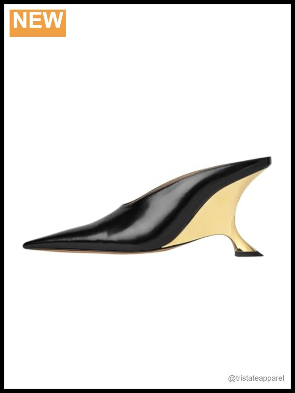 Wedge Heels Pointed Closed Toe Backless Mule Pumps Slip On